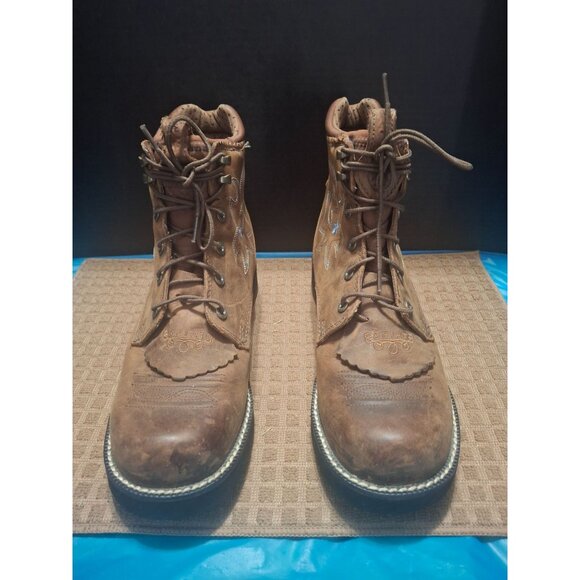 Ariat Womens Brown Leather Work Boots Size 9B - Picture 1 of 10